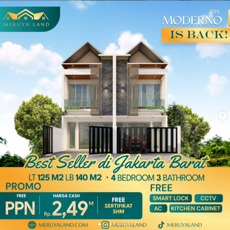 Cari KPR Rumah di Jakarta Barat, Meruya Land Saja!